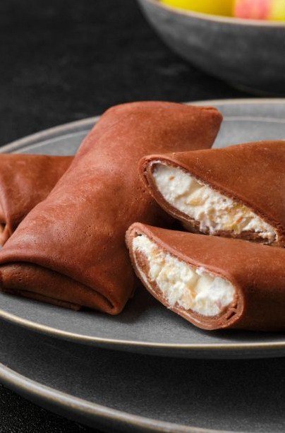 Csokoládés palacsinta töltelékkelGluténmentes, szénhidrátos, de hát Maslyana…Hozzávalók:Tészta: